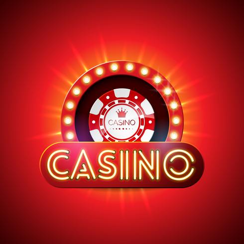 Ordet casino med en spelmark
